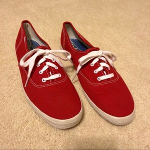 Women’s Red Champion Canvas Keds Shoes (Size 10)